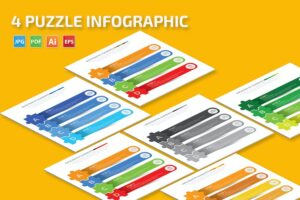 Banner image of Premium 4 Puzzle Infographic  Free Download