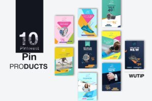 Banner image of Premium 10 Pinterest Pin Banner Products  Free Download