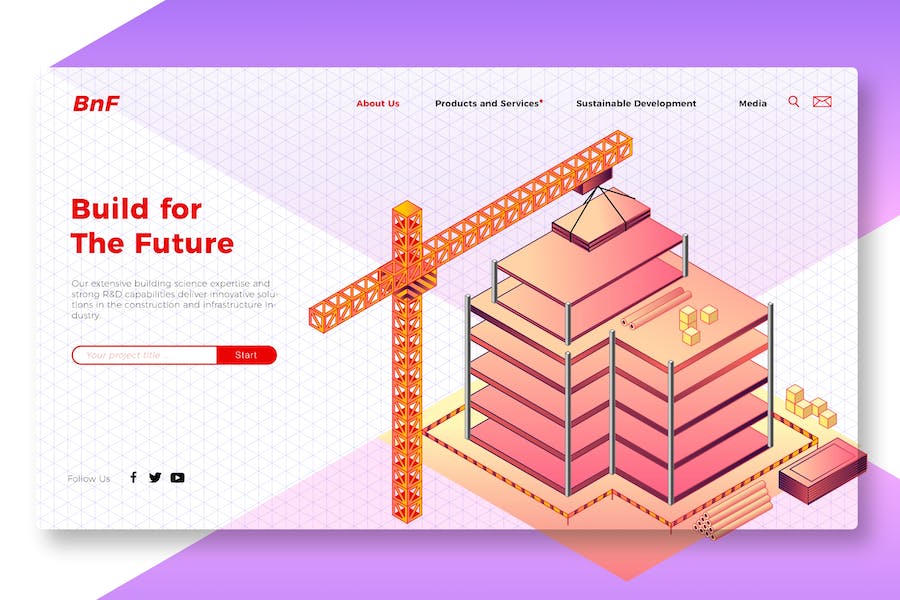 Premium Build the Future Banner & Landing Page  Free Download