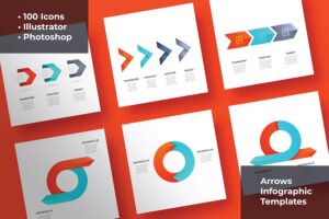 Banner image of Premium Set of Arrows Infographics Elements  Free Download