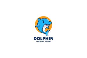 Banner image of Premium Dolphin Mascot Cartoon Logo  Free Download