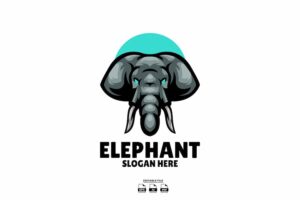 Banner image of Premium Elephant Head Mascot Design Logo  Free Download