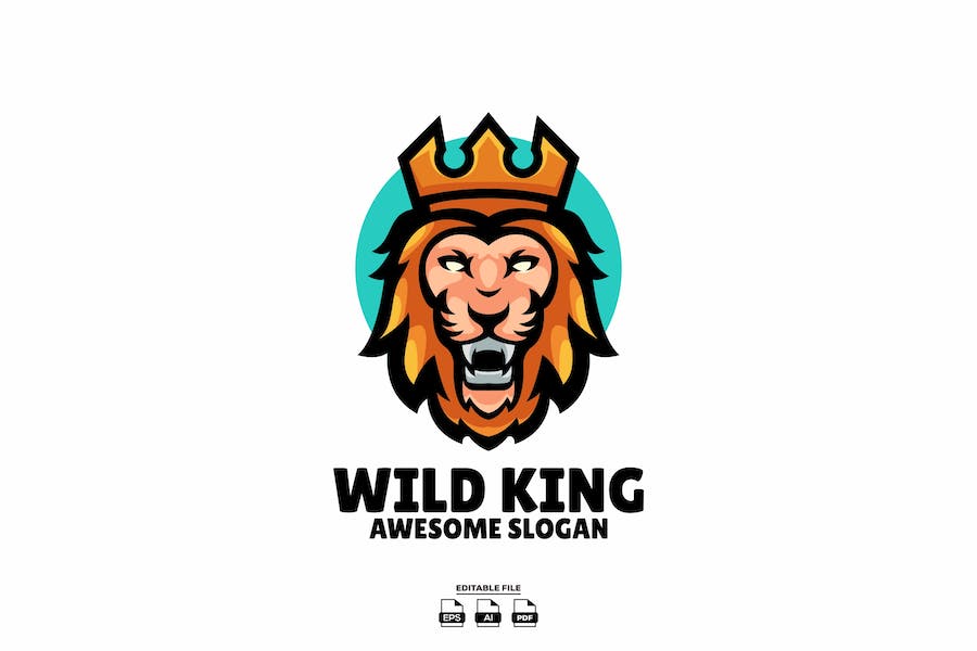 Premium Lion Head Mascot Illustration Logo Design  Free Download