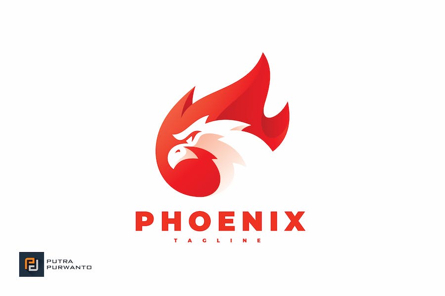 Premium Bird Head Fire Logo Design  Free Download