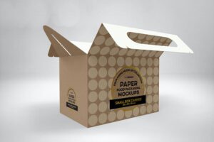 Banner image of Premium Small Cake Box Carrier Packaging Mockup  Free Download