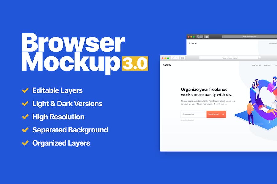 Premium Website Browser Mockup 3.0  Free Download