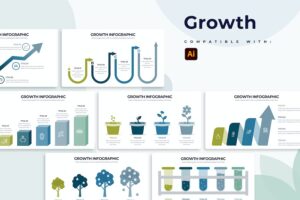 Banner image of Premium Business Growth Illustrator Infographics  Free Download
