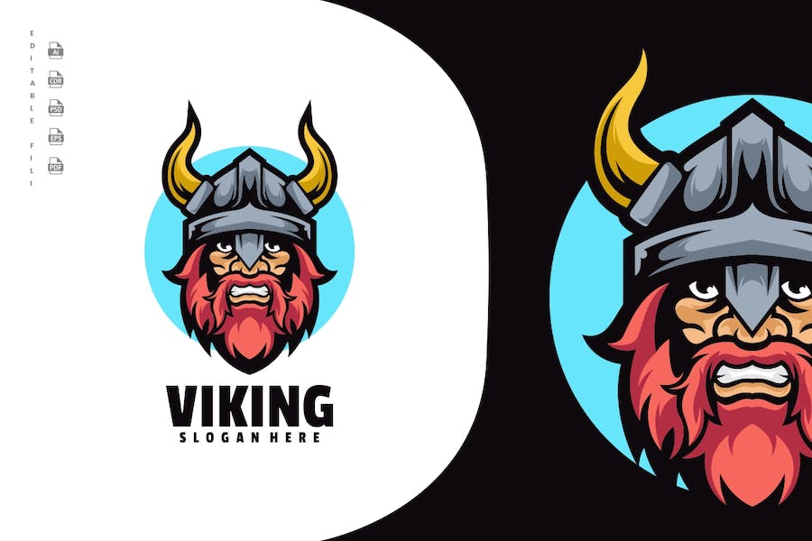 Premium Viking Character Cartoon Mascot Logo  Free Download