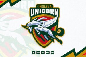 Banner image of Premium Indiana Unicorn Esports Logo  Free Download
