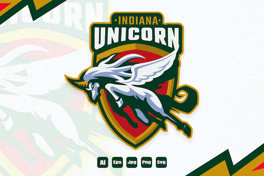 Premium Indiana Unicorn Esports Logo  Free Download