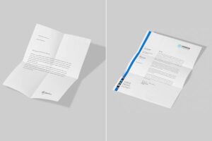 Banner image of Premium 2 Folded Letterhead Mock-up  Free Download