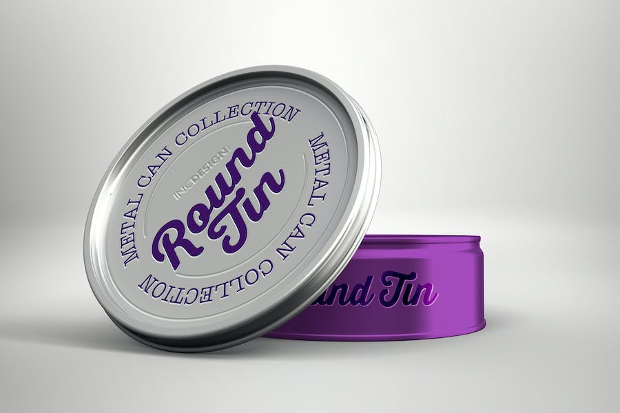 Premium Round Tin Can Packaging Mockups Vol. 3  Free Download