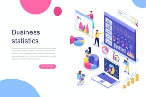 Banner image of Premium Business Statistic Isometric Concept  Free Download