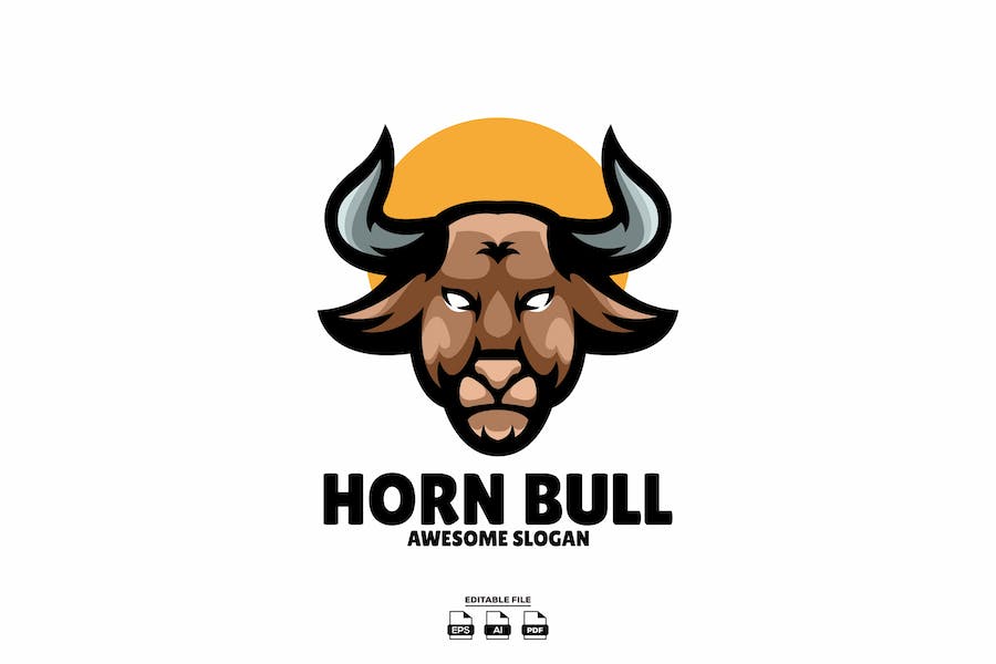 Premium Bull Head Mascot Illustration Logo Design  Free Download