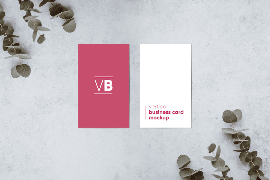 Premium Vertical Business Card Mockup  Free Download