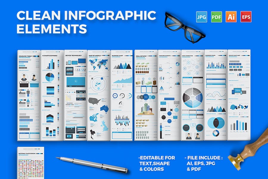 Premium Infographics Template  Free Download