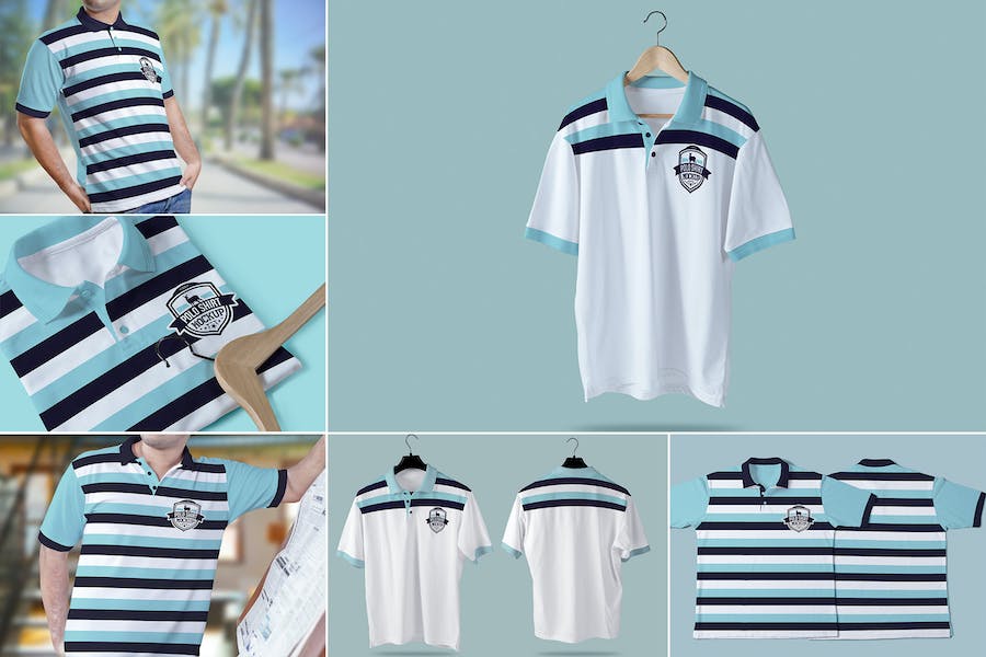 Premium Polo T-shirt Design Mockups  Free Download