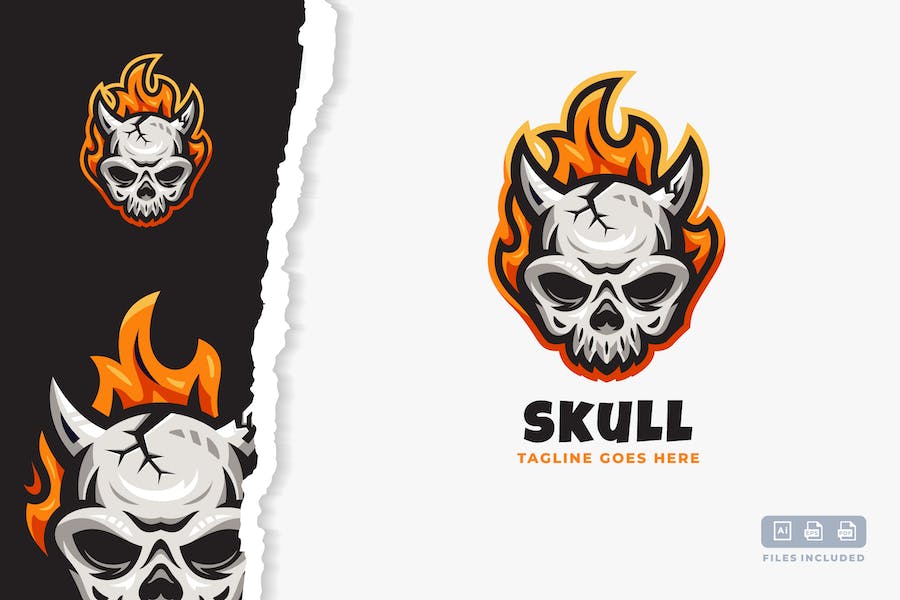 Premium Skull Logo Template  Free Download