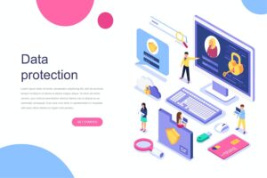 Banner image of Premium Data Protection Isometric Concept  Free Download