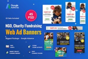 Banner image of Premium NGO Charity & Fundraising Banner Ads [45+ PSD]  Free Download