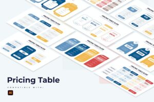 Banner image of Premium Pricing Table Slides for Illustrator Infographics  Free Download