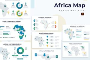 Banner image of Premium Education Africa Map Illustrator Infographics  Free Download