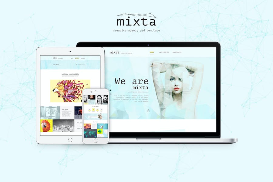 Premium Mixta Creative Agency Portfolio PSD Template  Free Download