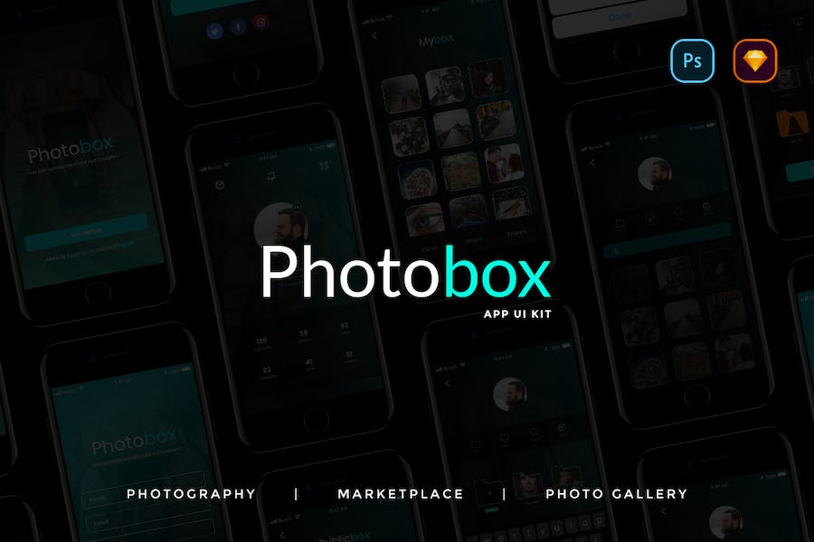 Premium PhotoBox Photography App UI Kit  Free Download