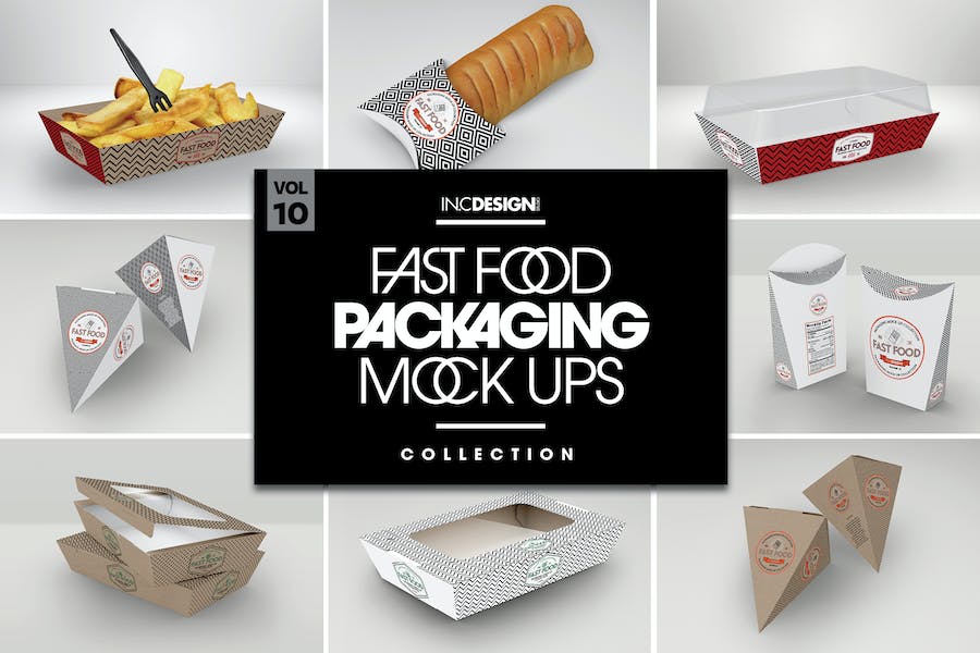 Premium Fast Food Boxes Vol 10 Take Out Packaging Mockups  Free Download