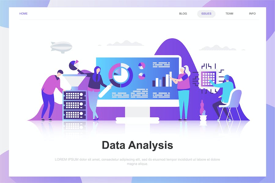Premium Data Analysis Flat Concept  Free Download