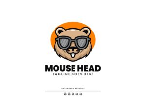 Banner image of Premium Mouse Head Mascot Cartoon Logo  Free Download