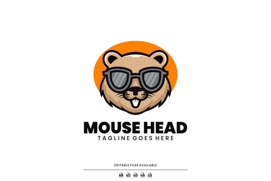 Premium Mouse Head Mascot Cartoon Logo  Free Download