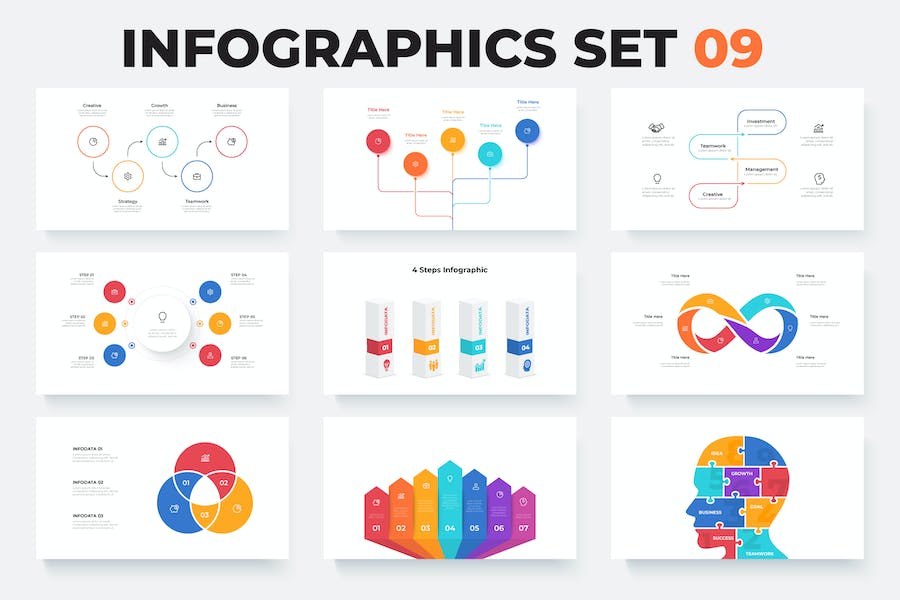 Premium Infographics Elements Set 09  Free Download