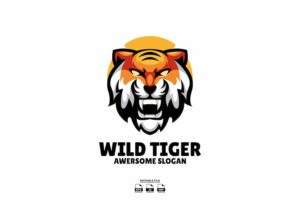 Banner image of Premium Tiger Head Mascot Logo Design  Free Download
