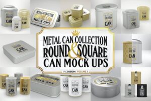 Banner image of Premium Vol. 1 Metal Can Mockup Collection  Free Download