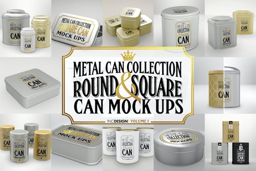 Premium Vol. 1 Metal Can Mockup Collection  Free Download
