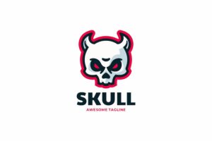 Banner image of Premium Skull Simple Mascot Logo  Free Download
