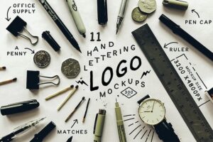 Banner image of Premium Hand Lettering Logo Mockups  Free Download