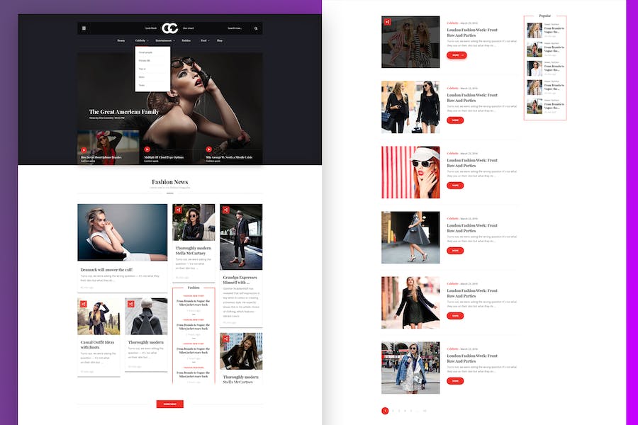 Premium CC Fashion Magazine PSD Template  Free Download