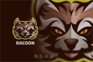 Banner image of Premium Raccoon Head Mascot Logo  Free Download