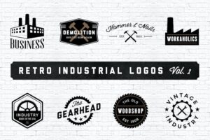 Banner image of Premium Retro Industrial Logos Volume 1  Free Download