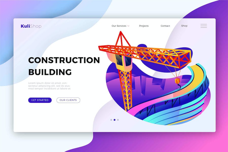 Premium Construction Building Banner Landing Page  Free Download