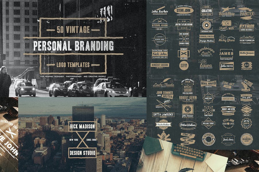 Premium 50 Vintage Personal Logo & Branding  Free Download