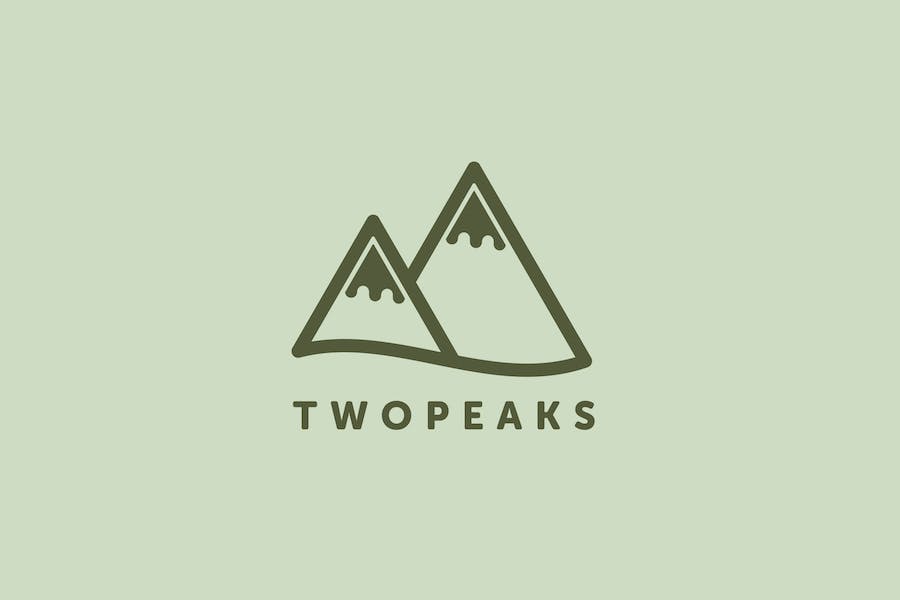 Premium Two Peaks Logo Template  Free Download
