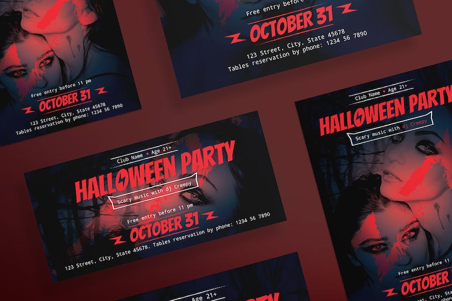 Premium Halloween Party Flyer and Poster Template  Free Download