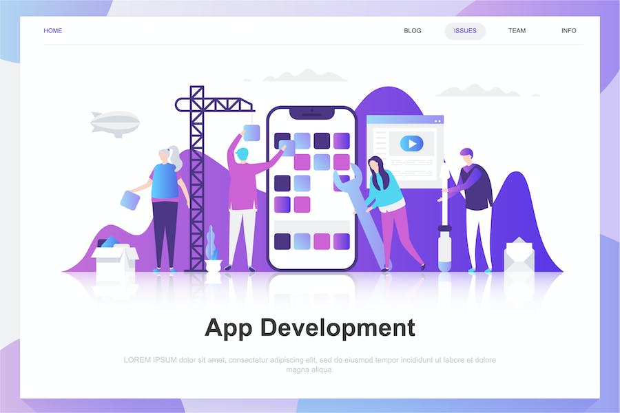 Premium App Development Flat Concept  Free Download