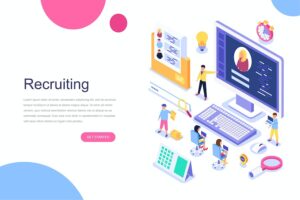 Banner image of Premium Recruiting Isometric Concept  Free Download