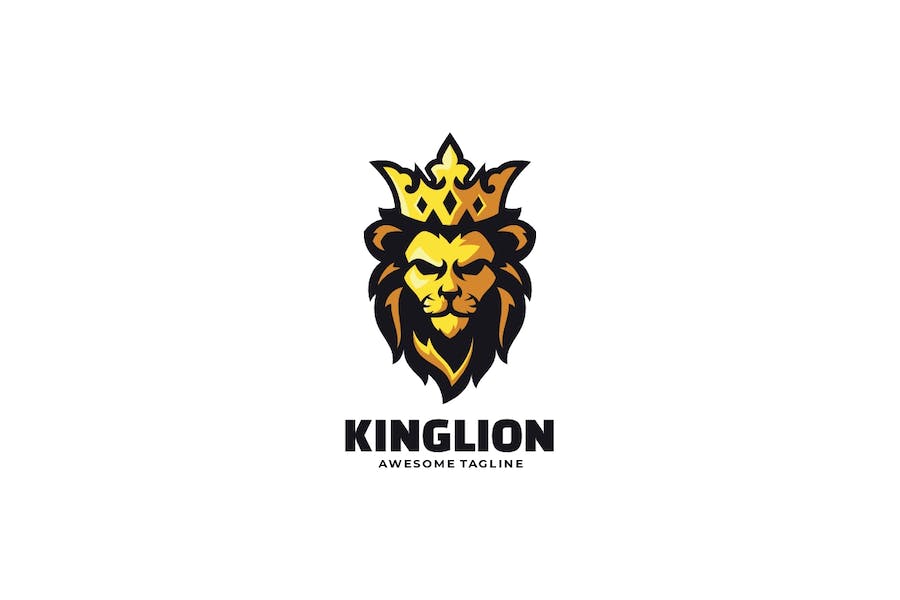 Premium King Lion Simple Mascot Logo  Free Download