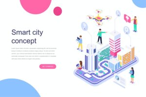 Banner image of Premium Smart City Isometric Concept  Free Download