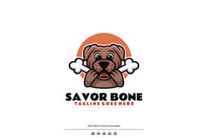Banner image of Premium Savor Bone Mascot Cartoon Logo  Free Download